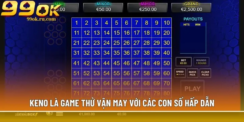 Keno - Hình thức thử vận may hấp dẫn, trả thưởng 1 giây 1 Keno là game thử vận may với các con số hấp dẫn